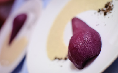 Hruška pošírovaná v červeném víně